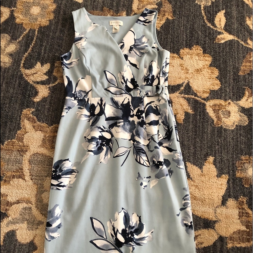 adorable blue with navy blue flower dress